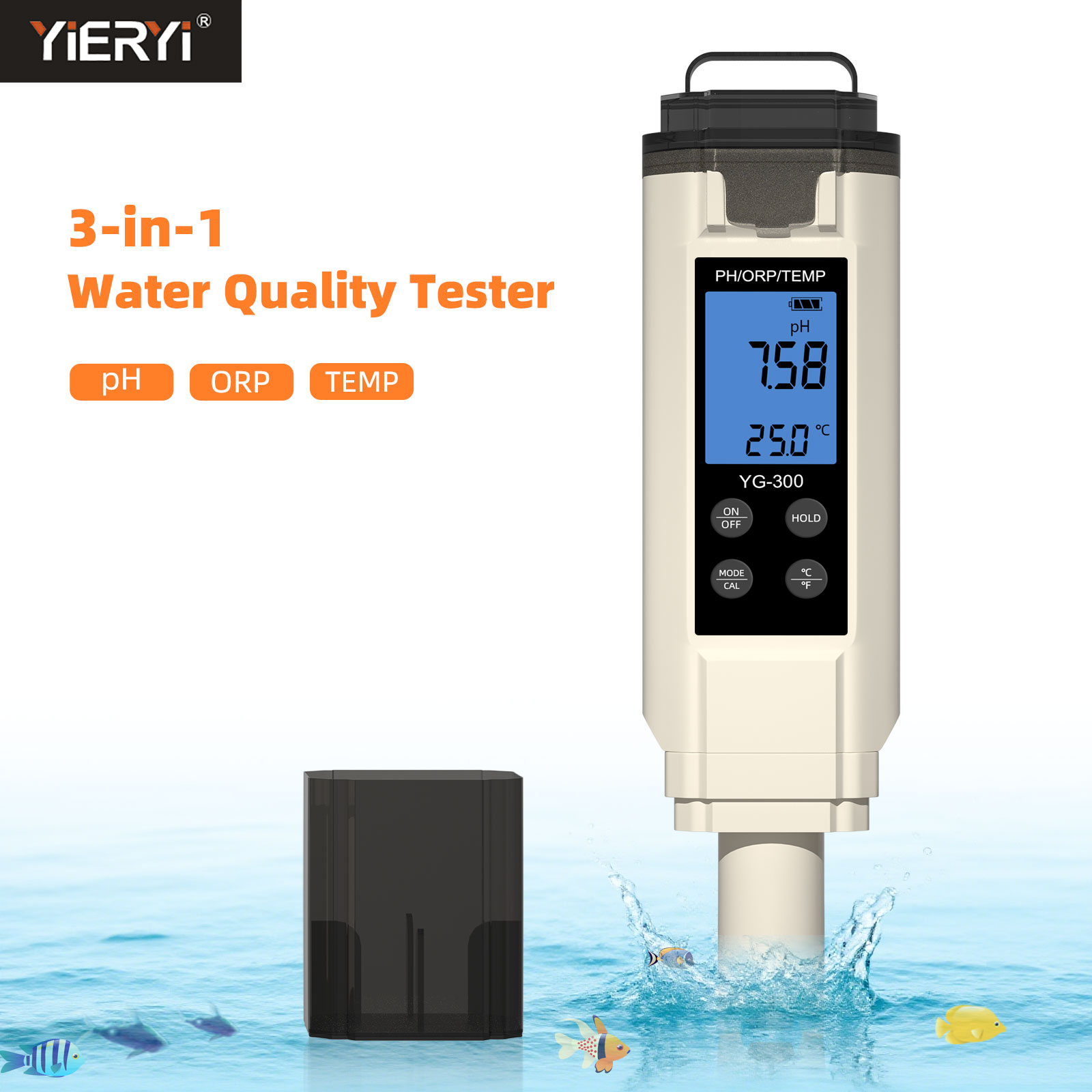 Yieryi Digital 3 in 1 PH/ORP/T - Ph Meter Digital Water Tester 评论和价格