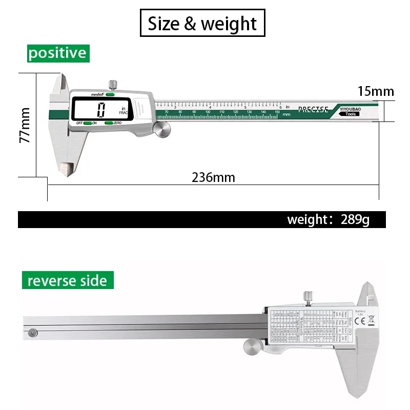 ET50 150mm Stainless Steel Cal - Digital Caliper 150Mm Stainless Steel 评论和价格